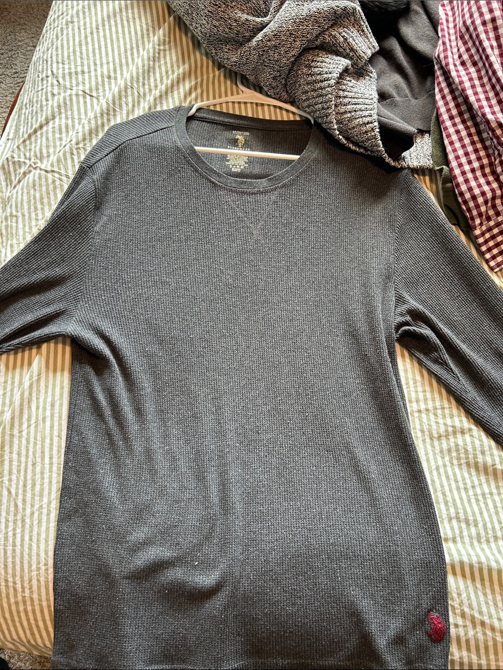 U.S. Polo Assn. Heather Charcoal Sleepwear Top with Gold Logo
